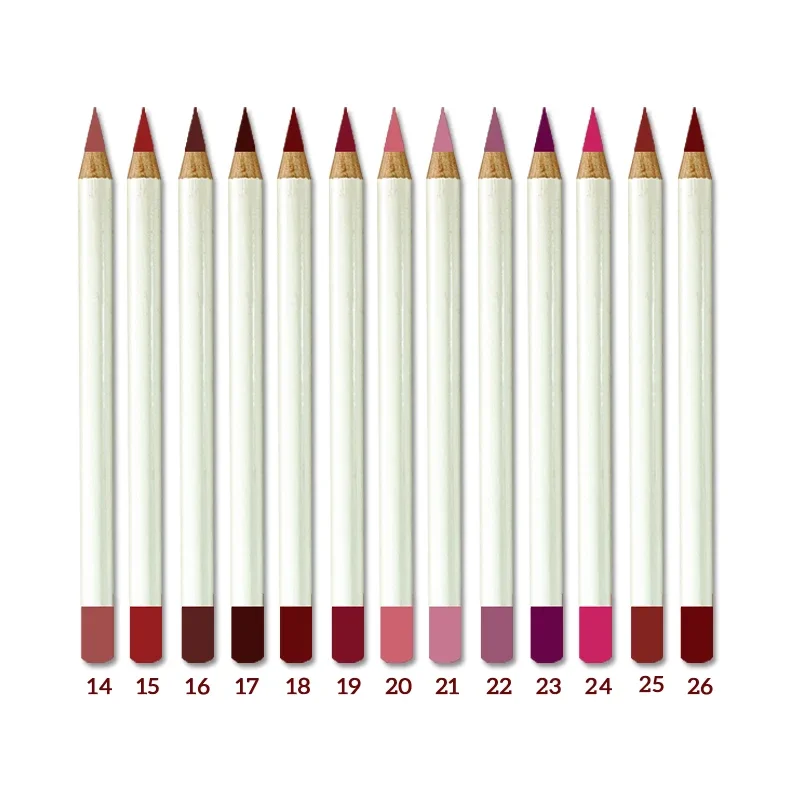 26 Colors Matte Waterproof Vegan Brown Lip Liner Eyebrow Pencil Eyeliner Private Label Lipliner White Pen Wholesale Makeup 3