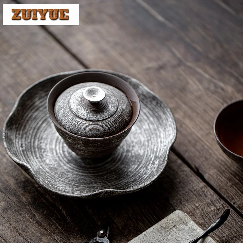 150ml Handmade Gilt Silver Cover Bowl Household Anti Scald Gourd Gaiwan Creative Tea Tureen Tea Maker Ceremony Collection