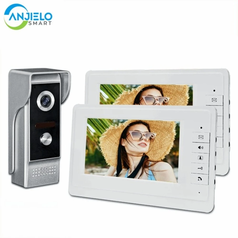 7" Wired Video Intercom For Home Security Video Door Bell With Camera Video Door Phone Residential Intercoms For The Apartment doorbell screen intercom