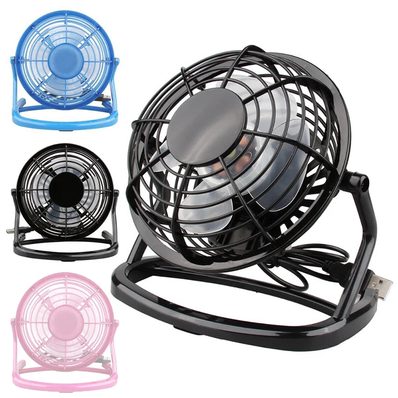 

New USB Mini Desk Fan Metal Portable Personal Small Cooler Cooling Fans Ultra-quiet for PC / Laptop / Notebook Office Home