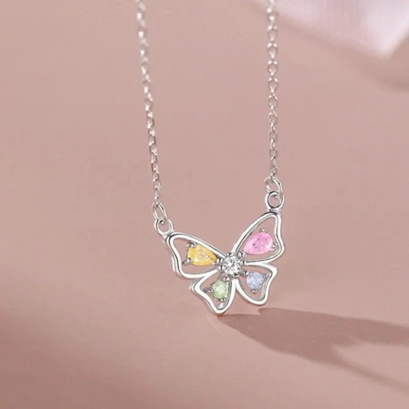 Sweet Butterfly Pendant Necklace for Women Girls Fashion Popular Choker Clavicle Chain Party Jewelry Gifts