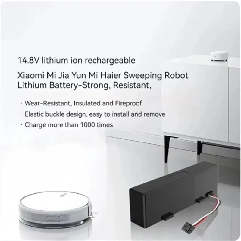Li-ion Sweeper Battery for Xiaomi Mijia Mi Robot Vacuum-Mop P, Sweeping and Cleaning Robot, 18650 4S1P 14.8V 12800mAh STYTJ02YM 6