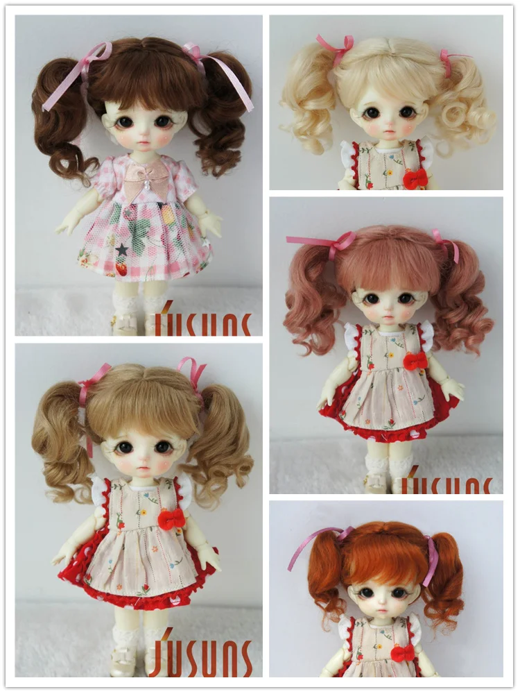 

JD428 All Size 1/8 1/6 1/4 Lovely Pony BJD Mohair Wigs For 5-6inch 6-7inch 7-8inch Doll OB11 YOSD MSD Hair Cheap accessories