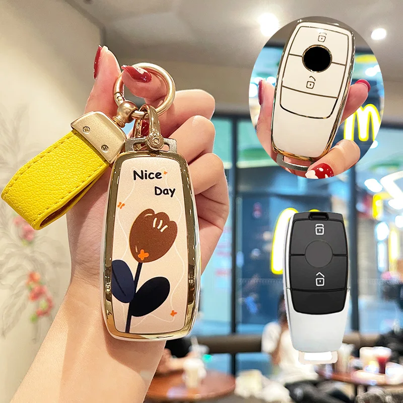 Custodia Per Chiave Auto In Tpu A 2 Pulsanti Per Mercedes Benz A C E S Classe G Glc Cle Cla W222 X167 W177 W205 W213 Accessori Portachiavi Amg