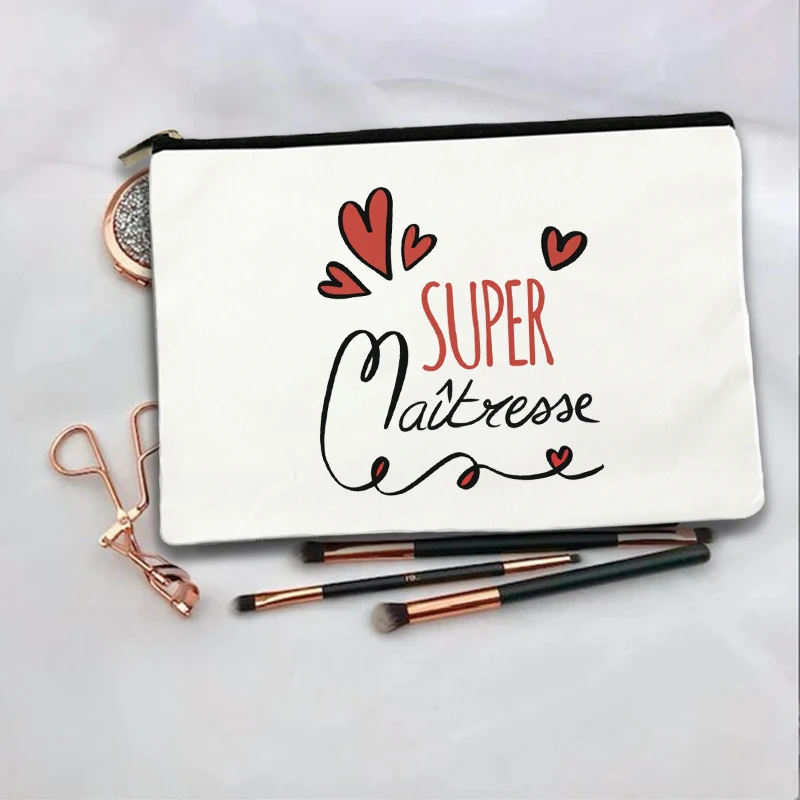 Thank You Mistress Print Makeup Bags Bachelorette Party Neceser Zipper Toiletry Organizer Women Cosmetic Bag teacher Gifts