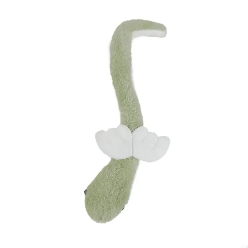 652F Stuffed Snake Toy Plush Green Bendable Figure Anime for Chinese New Year Spring Festival Photo Props