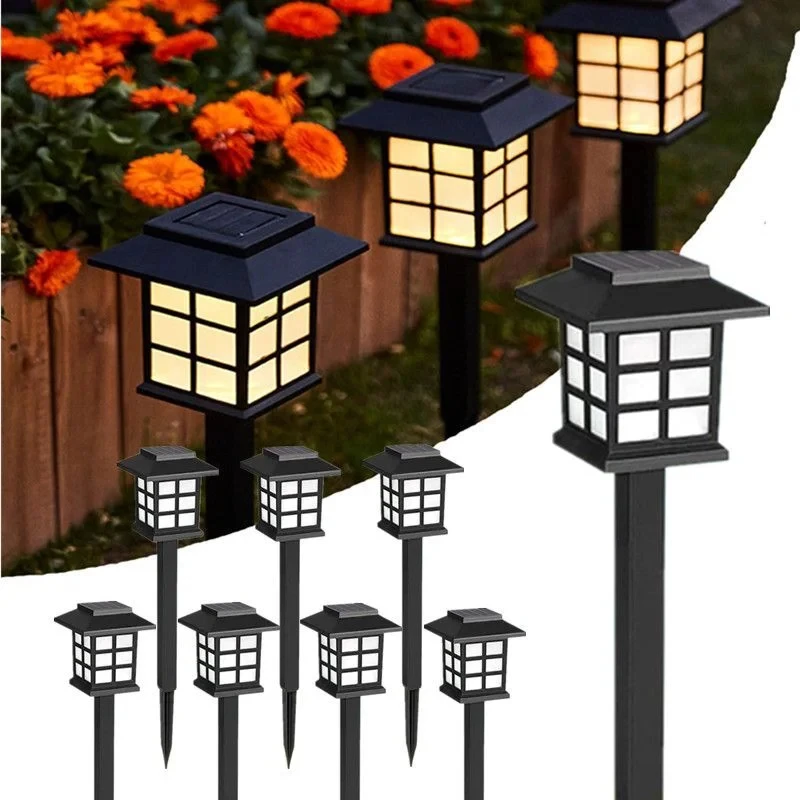 Solar House Shape Outdoor Lamp 2pack Waterproof Outdoor Garden Light Wedding Decor Solar Panel LED Lights Street Lawn Yard Lamp