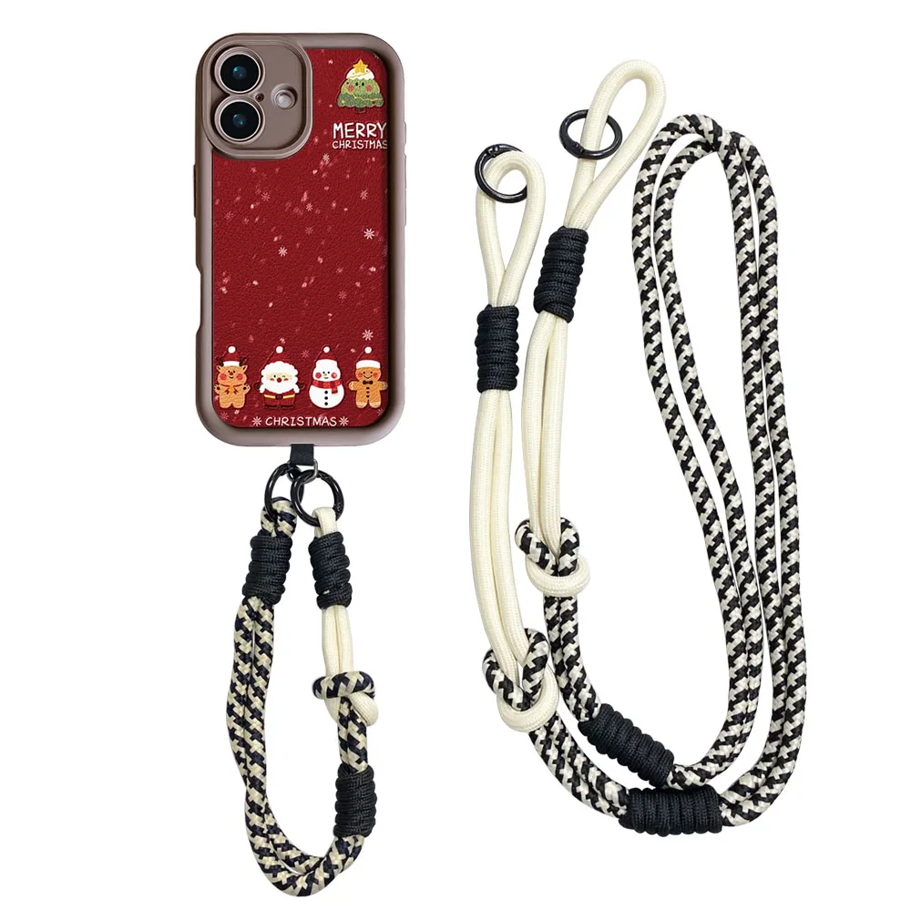Festive Snowman Crossbody Wristlet Phone Case with Lanyard