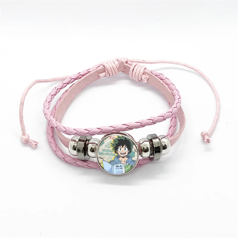 Cartoon Accessories My Hero Academia Anime Cosplay Time Gemstone Leather Bracelet Hand-woven Adjustable Bracelet Gift 2