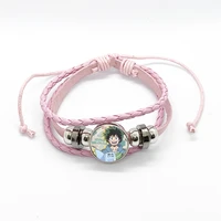 Cartoon Accessories My Hero Academia Anime Cosplay Time Gemstone Leather Bracelet Hand-woven Adjustable Bracelet Gift 2