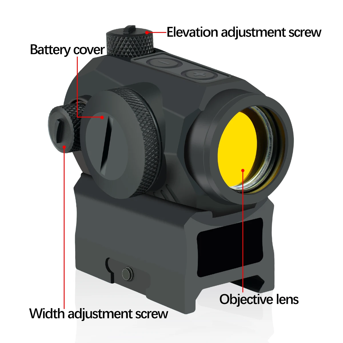 Red Dot Sight Tactical ROMEO 5 1x20mm 2 MOA Compact Hunting Rifle Optic Shooting Shockproof Waterproof for 20MM Rail 1:1 Replica