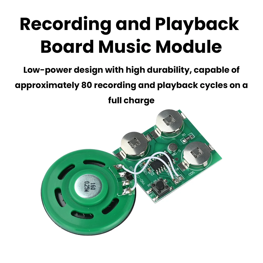 60초 오디오 재생 모듈(스피커 포함) DIY 뮤지컬 인사말 카드 자동 오버라이트 녹음 음성 메시지 모듈