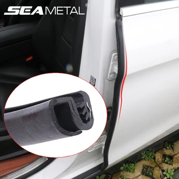 SEAMETAL 2pcs Car Door Edge Seal Strip B Pillar Car Rubber Weatherstrip Sound Insulation Sealing Strips Anti-Scratch Protector