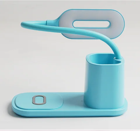 USB Table Lamp With Wireless Charger Multi-Function Reading Desk Light Flexible Touch Eye Protect Bedroom Office Table Lamp