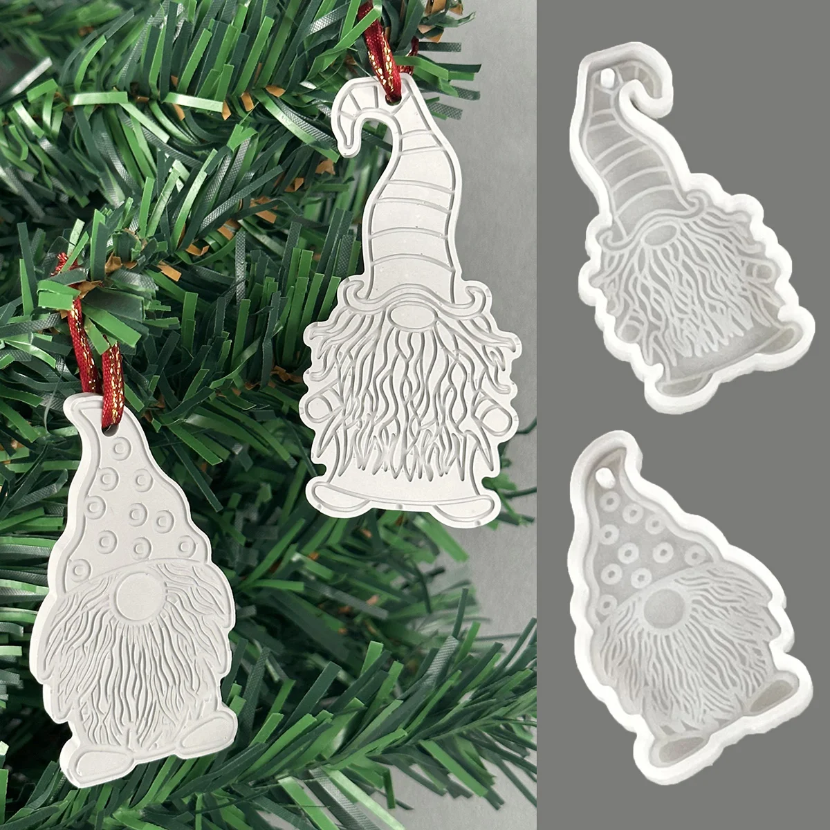 Christmas Tree Pendant Silicone Mold Dwarf DIY Epoxy Resin Mold Dwarf Keychain Pendant Hanging Tags Home Decoration Crafts silicone mold