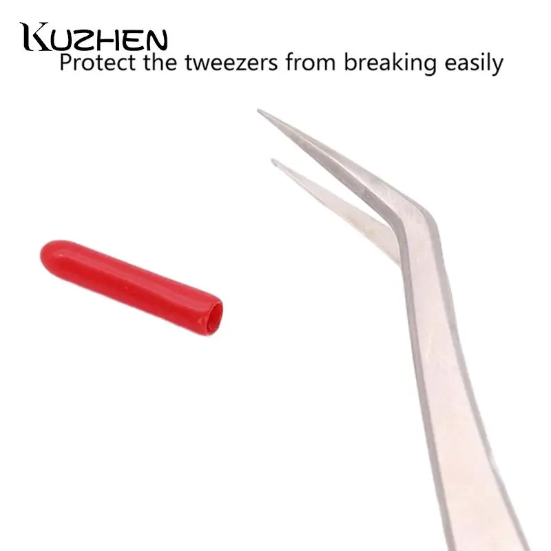 

10Pcs Tweezers Tips Protect Case Prevent Tweezer From Hit Lashes Auxiliary Tools Grafting Eyelashes Tweezers Rubber Covers