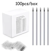 Blue Genie 10/100pcs Body Piercing Needles 14G 16G 18G Stainless Steel Disposable Ear Nose Navel Nipple Lip Piercing Needle 2