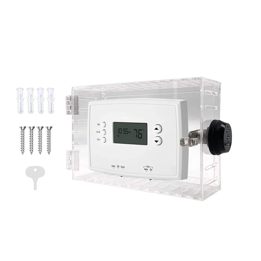 

Guard Thermostat Lock Box Durable Easy Installation Washable With Combination Lock With Screw Pack 18.5x12x5.5cm