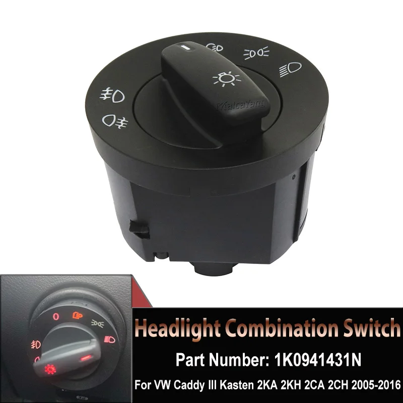 Headlight Switch Lamp Knob Control Switch For Vw Volkswagen Golf 5 6