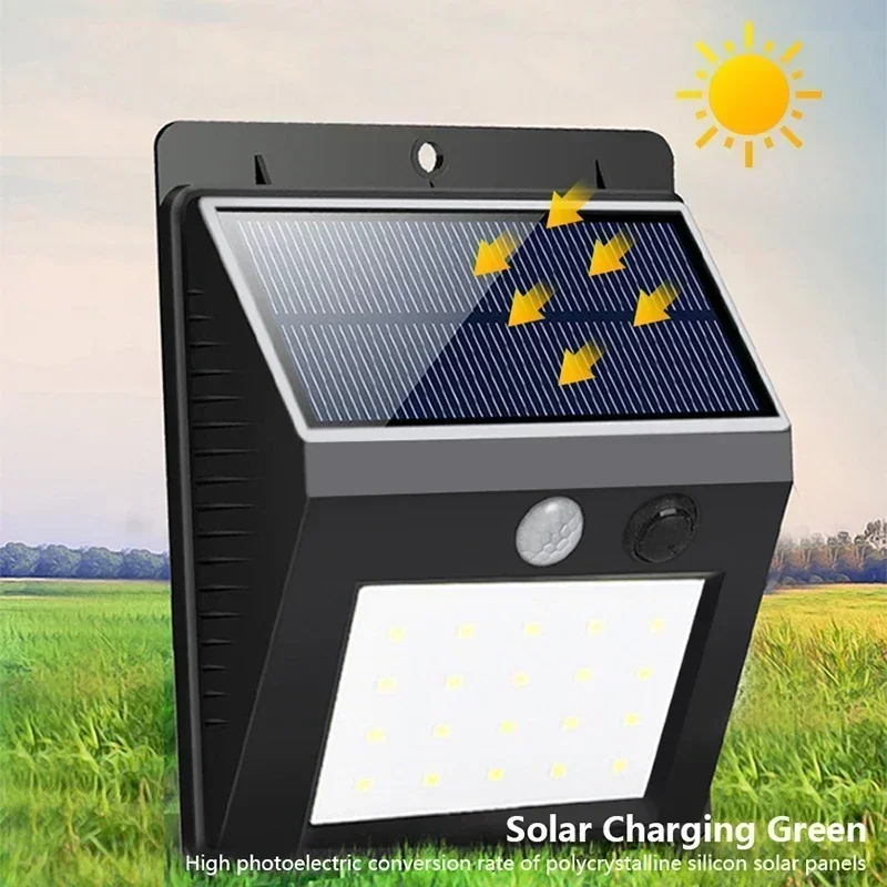 LED Solar Wall Light 1/2/3PCS Outdoor Solar Powered Motion Sensor Lights For Yard Garden Fence Garage Waterproof Street Lamp motion sensor light,led light,led wall lamp,wall light