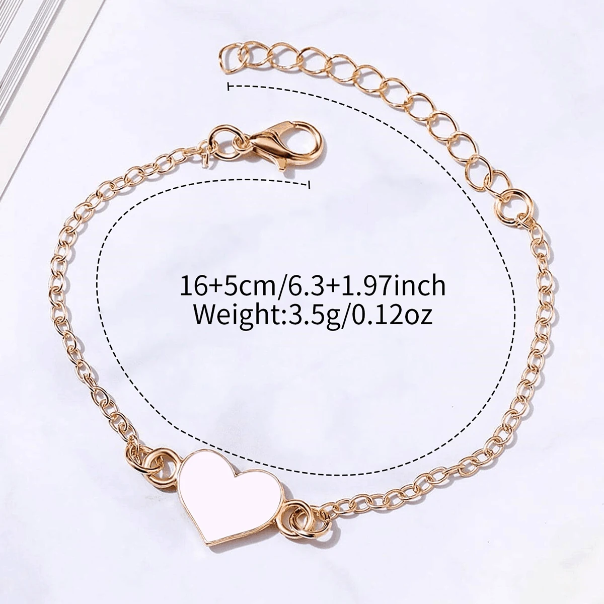 2pcs/set Women Leather Strap Aquare Dial Quartz Watch with Heart-shaped Bracelet