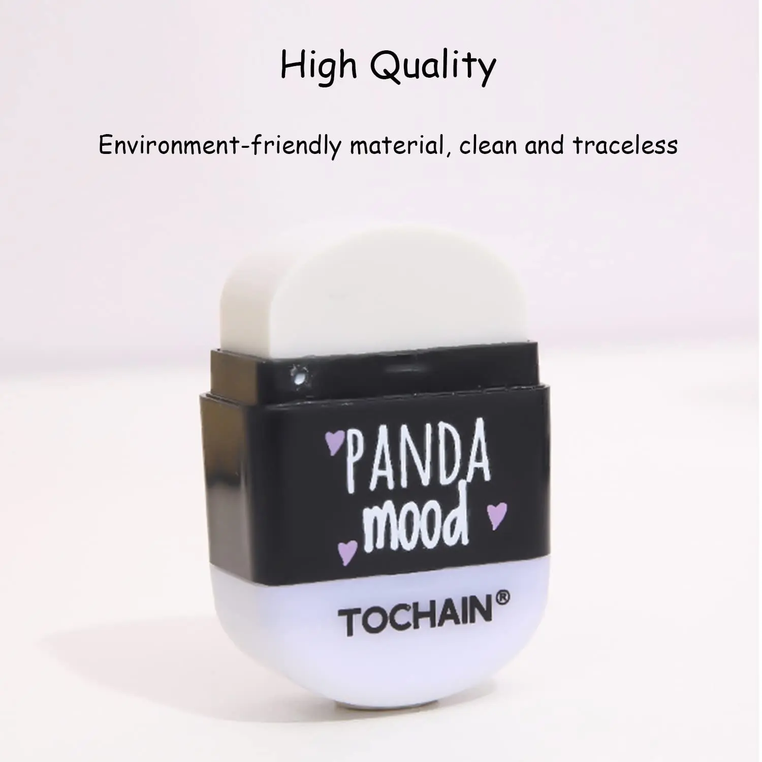 Pencil eraser 1Pcs Cute Panda Pencil Sharpeners 2-in-1 Handheld with Eraser Erasers in Double Covers