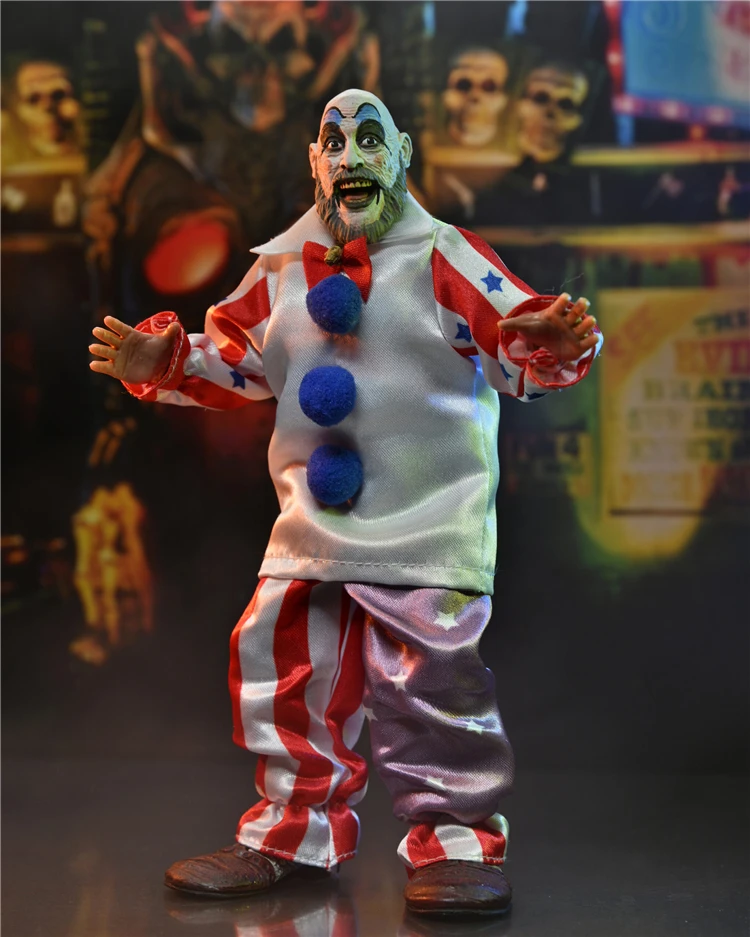 

Original NECA House of 1000 Corpses Captain Spaulding 20th Anniversary Clown 8Inch Cloth Action Figure Model Toy Original