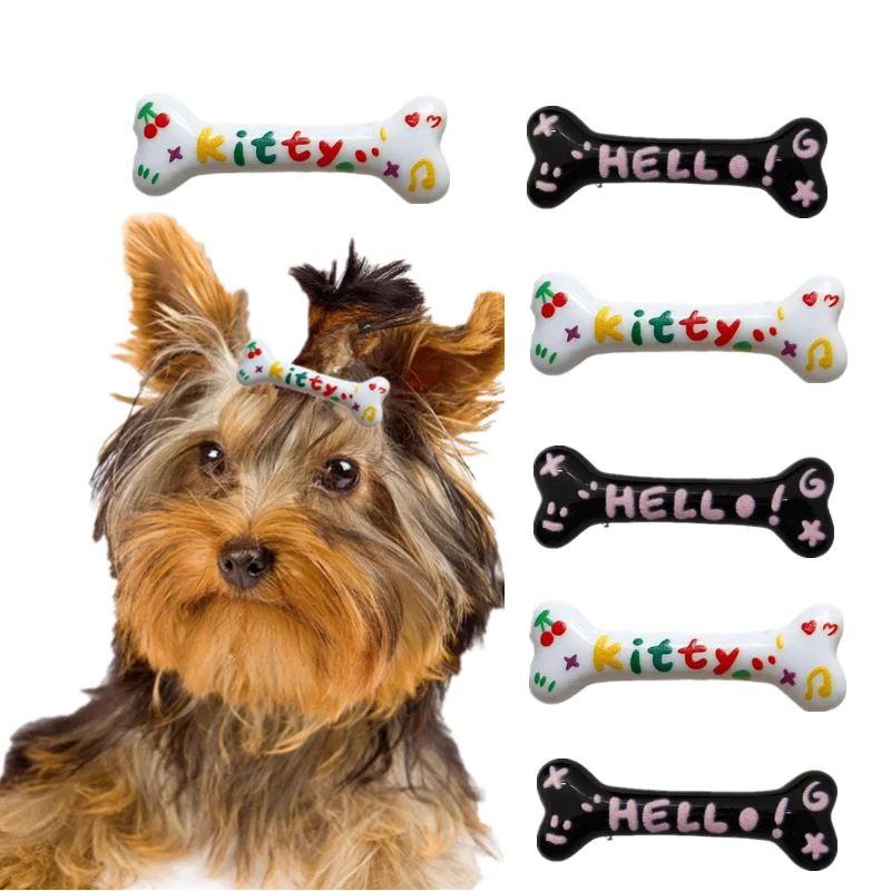 

Красочная заколка в форме букв граффити в форме кости для собаки креативные популярные заколки для волос Очаровательная заколка для собаки аксессуары для домашних животных