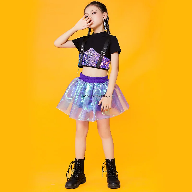 

New Jazz Dance Girl Performance Clothing Set for Children's Cheerleading Team Internet Celebrity Dance Clothing Trend