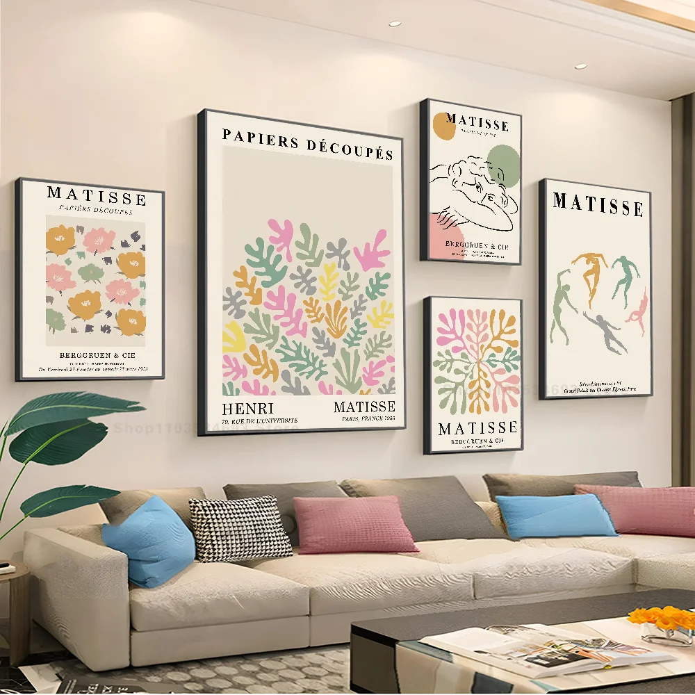 Abstract Henri Matisse Canvas Painting Coral Flower Les Muses Nordic Poster Stickers Art Wall Murals Decor Game 1pc poster prints