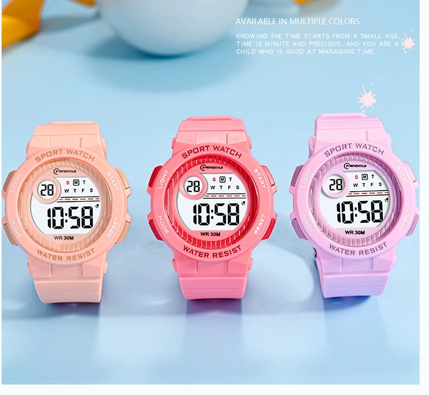 Kids Sport Watches Alarm Stopwatch Children Digital Watch For Boys Girls 30M Waterproof Military Student Electronic Wristwatch 5