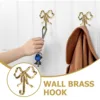 Luxury Bowknot Wall Hook Rack Solid Towel Holder for Bathroom Bedroom Living Room Kitchen Elegant Home Decor Accessory 2