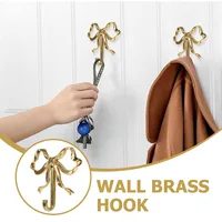 Luxury Bowknot Wall Hook Rack Solid Towel Holder for Bathroom Bedroom Living Room Kitchen Elegant Home Decor Accessory 2