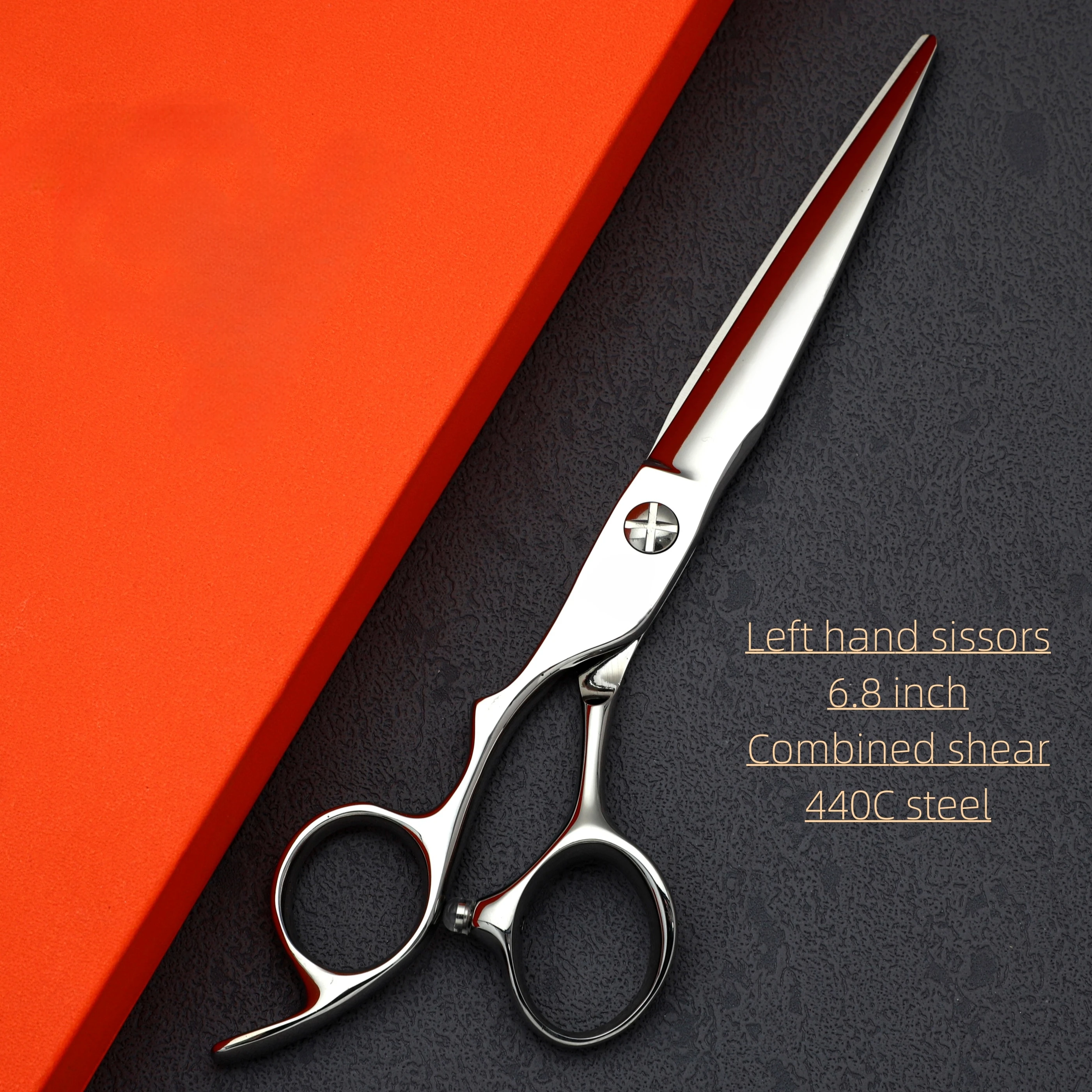 Professional Barber sissors Left hand hairdressing scissors Hitachi 440c steel 6.0-6.5-6.8 inches Barbershop hair cutting tools hair cutting tools