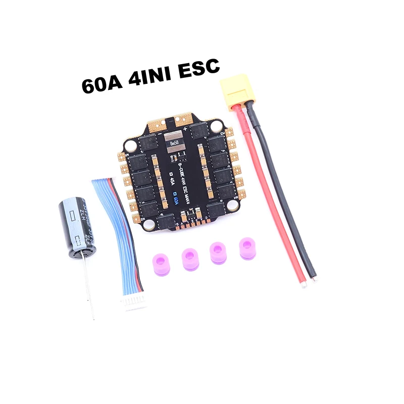 BLHELI_S 4IN1 45A 60A ESC Supporting 3-6S brushless motor Support DShot300 600/Multishot/Oneshot/PWM FPV UAV F4 Flight Control 2