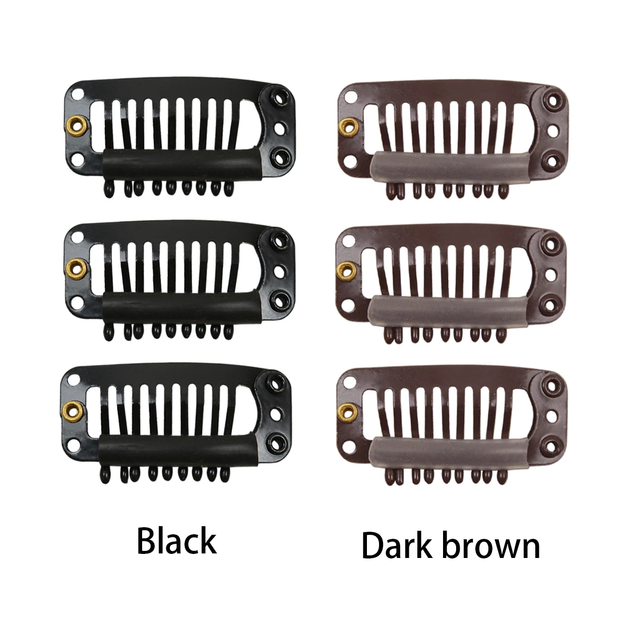 Hair Extensions Clips 9-Teeth Wig Comb Clips Snap Hair Extension Accessories Tool 32mm 10 Pcs hair extension clips hair clips wig clips