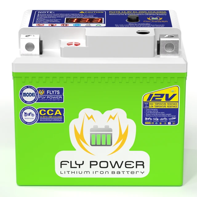 Phxing au lithium étanche avec affichage, batterie de moto de scooter d'énergie, basse température, degré, 7S, 12V, 4Ah, 260A 1