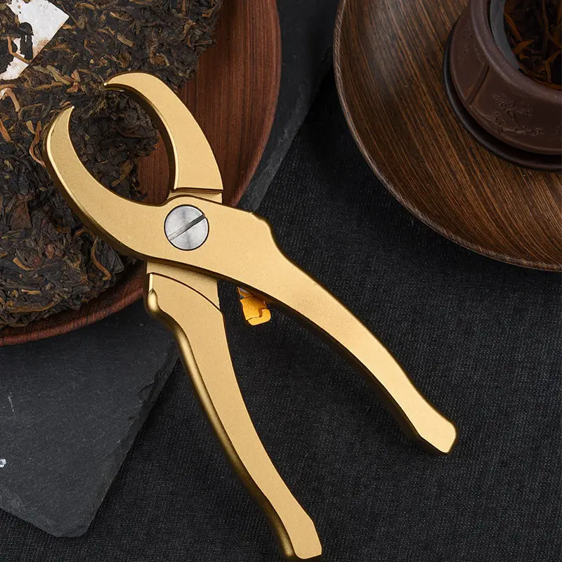 Tea pliers internal spring aluminum alloy tea knife tea opener pry brick cake ceremony accessories scissors