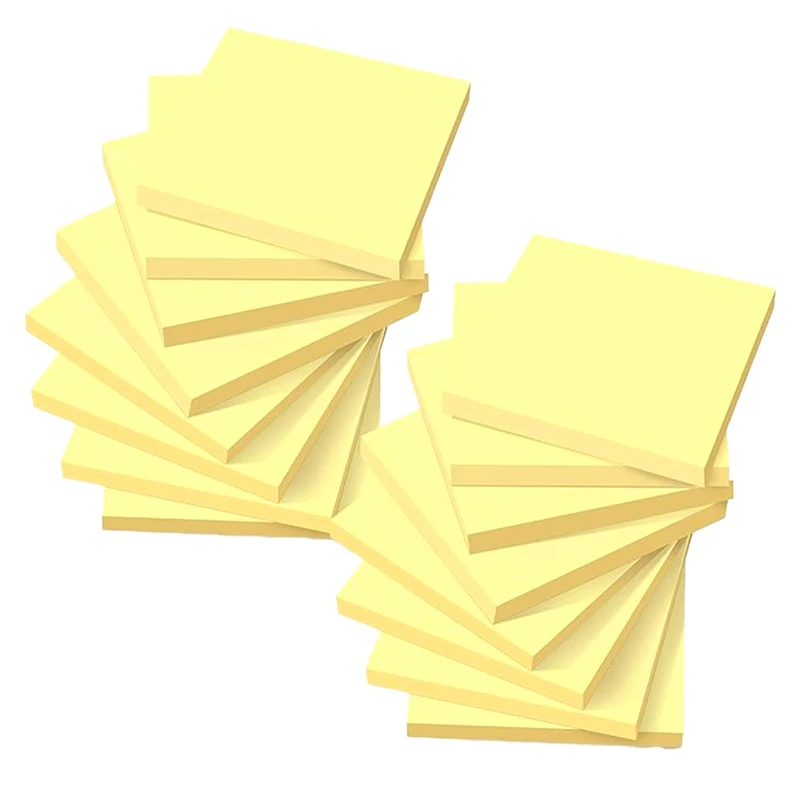 

16 Books With A Total Of 1,600 Sticky Notes Yellow Paper Memo Notes Office Reminder Note Paper