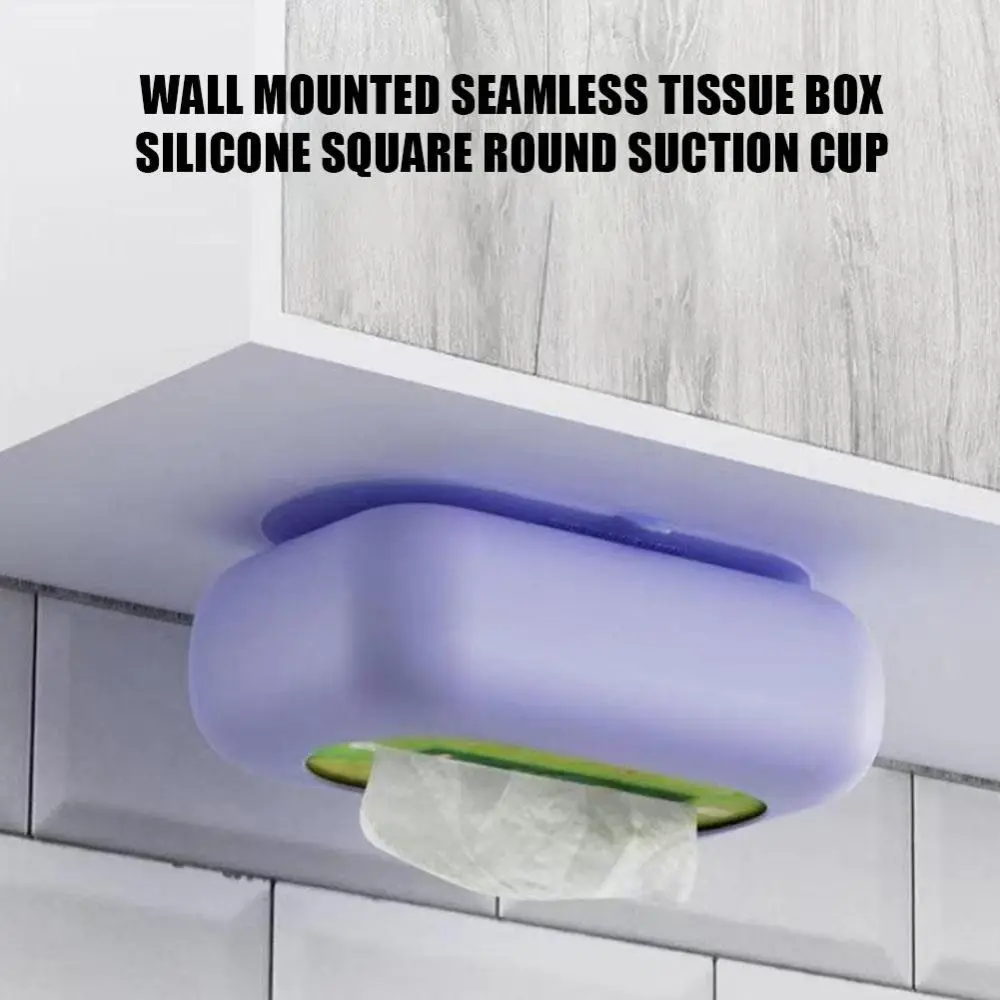 New Silicone Suction Cup Tissue Box Large Capacity Desktop Tissue Drawer Anti-Wear Super Soft Durable Car Tissue Box 3