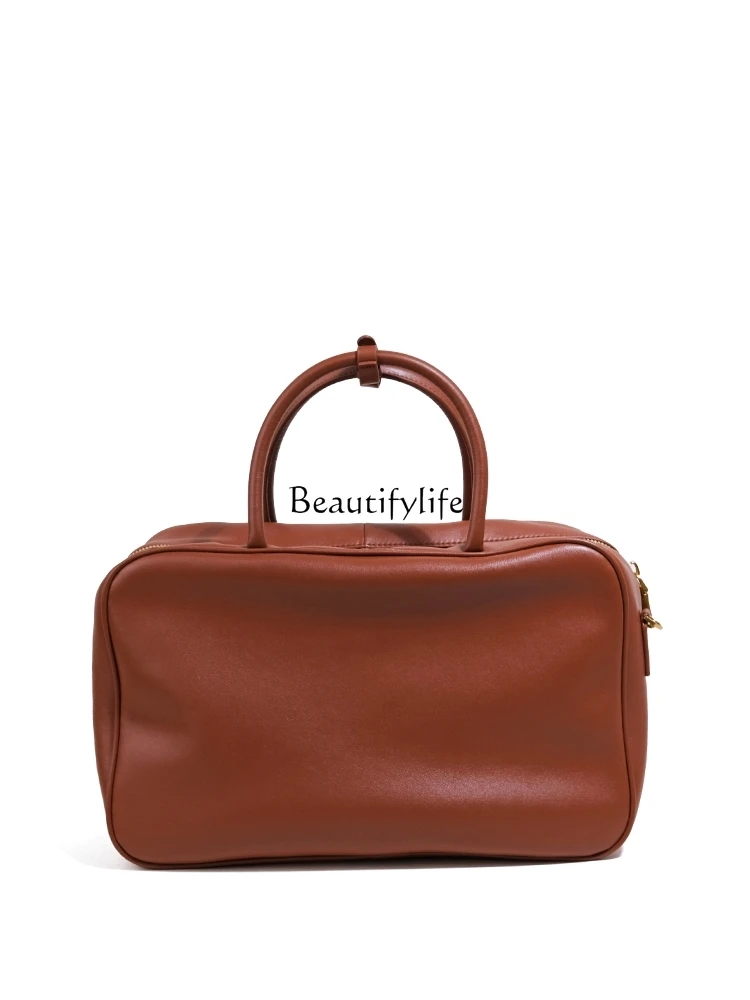 

Special-Interest Design Vintage Brown Briefcase Large Capacity Commuter Cowhide Portable