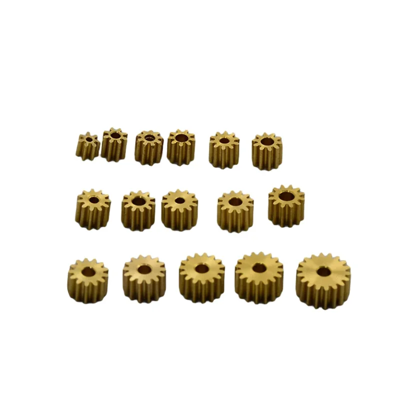0.3M Modulus 8/9/10/11/12/13/14/15/16/18 Teeth Brass Metal Copper Gear Fit 1mm 1.5mm 2mm Shaft Toy Car Motor Transmission Gear