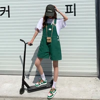 SML Summer korean preppy style Jumpsuit Denim Overalls Casual Girls Green Straight Jeans Shorts womens (78687) - Image 6