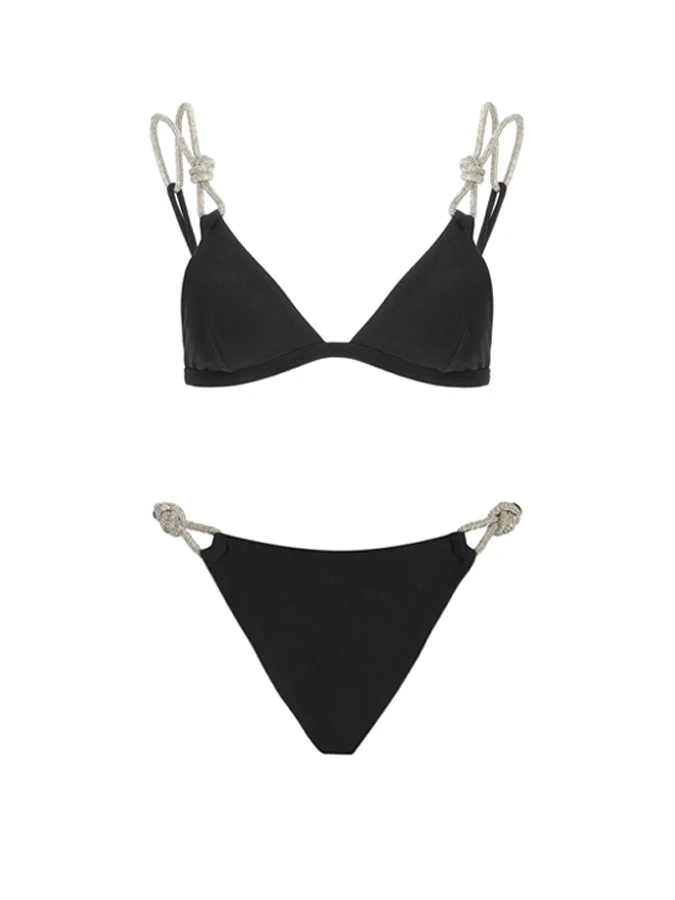 Low Waist  Micro Black Bikini Set 2023 New Swimwear Summer Female Fashion Swimsuit And Cover Up Beach Wear Vacation Biquini Sexy
