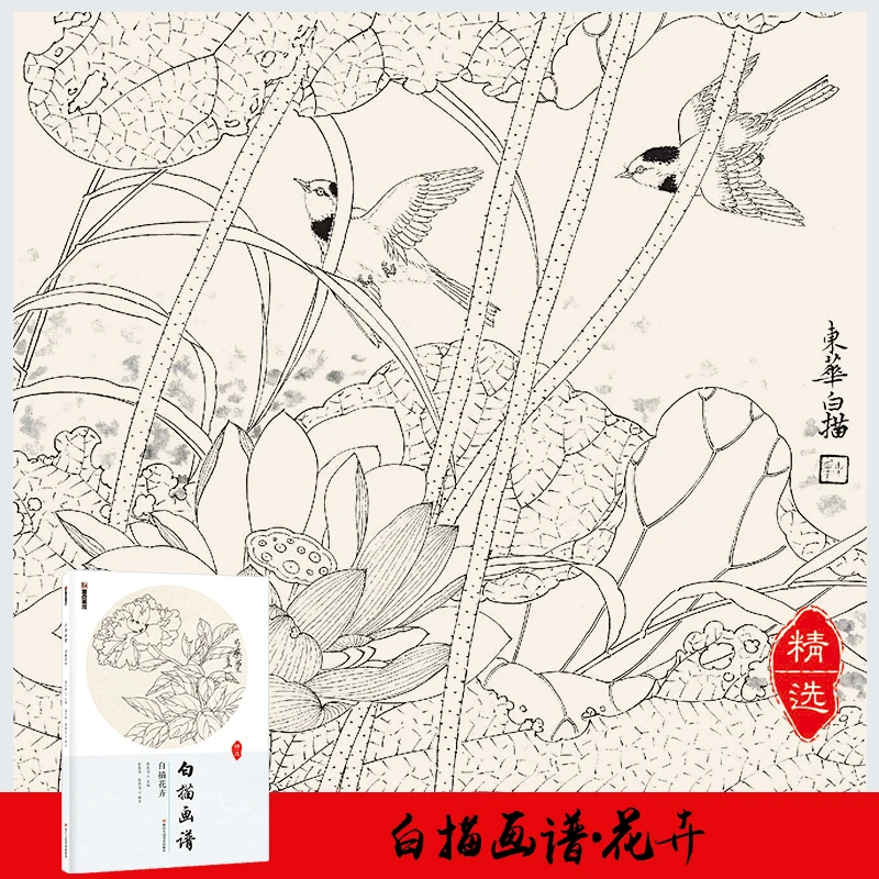 

Coloring Book Adults Beginners Line Drawing Outline Flowers and Plants Learn Chinese Painting Art Collection Books Modian Hanzi