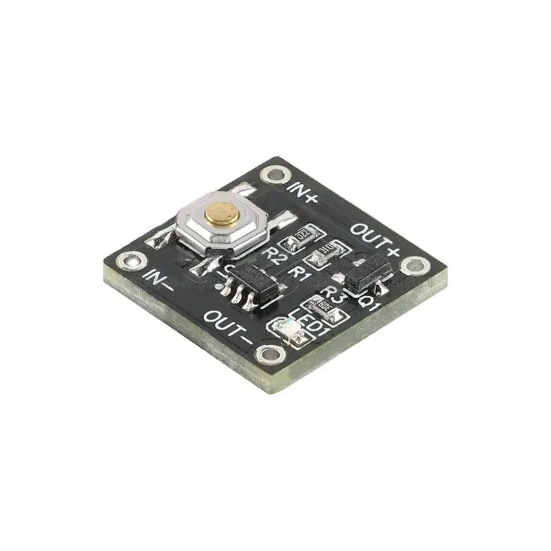 

Low power micro single button bistable switch module with standby current of 0.5ua, continuous load of 2A, one button switch
