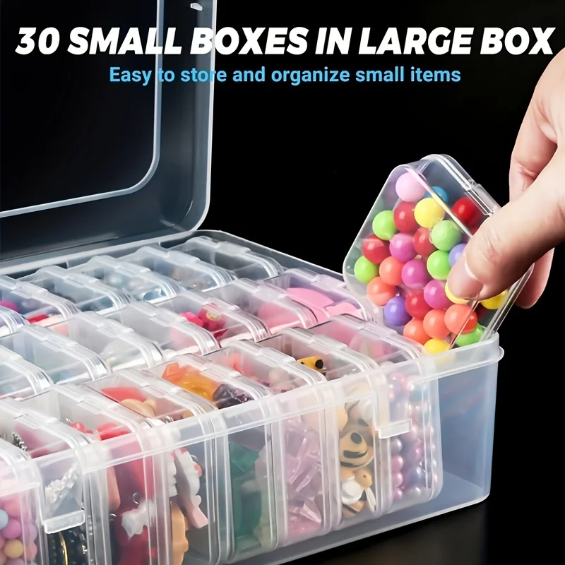 Plastic Storage Box Set with Small Containers for Jewelry Beads