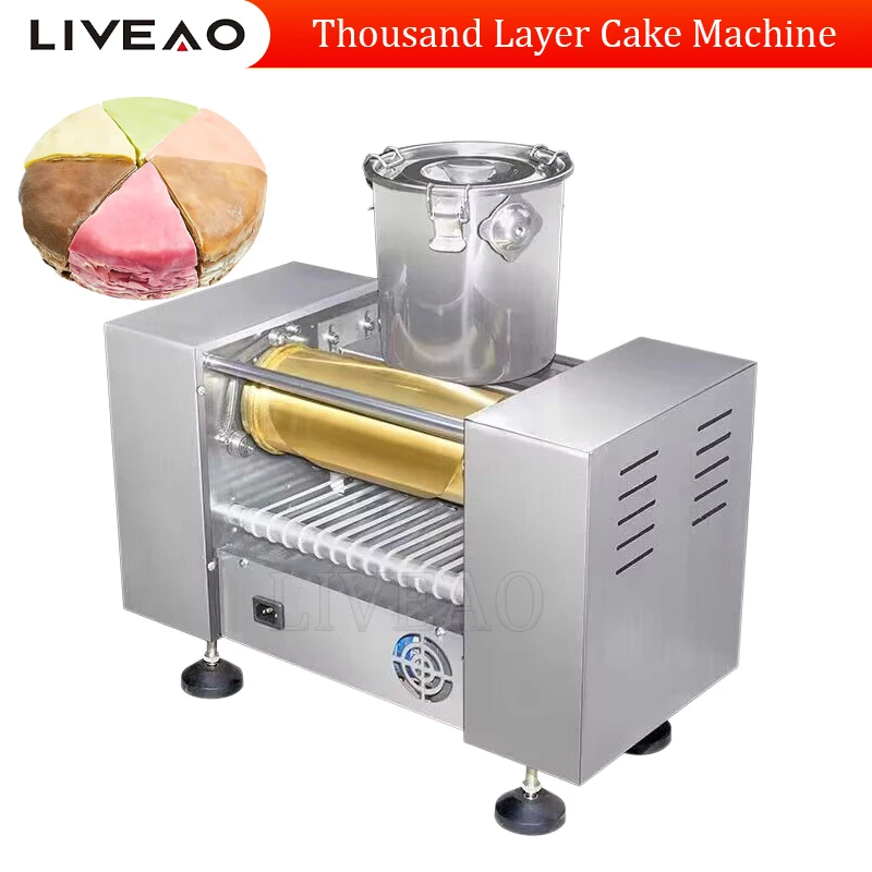 

Automatic 6/8/10 Inch Pancake Birthday Durian Thousand Mille Crepe Layer Cake Bread Making Machine