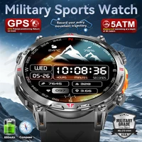 Nouvelle montre intelligente GPS améliorée pour sports de plein air pour hommes avec étanchéité 5ATM, boussole de natation, altimètre, écran AMOLED 1,56", moniteur de fréquence cardiaque et appels Bluetooth. 1