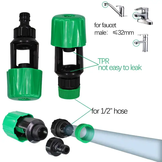 Két Színű Műanyag Csaptelep Univerzális Tömlőcsatlakozó Konyha Erkély Gyors Csatlakozás Kerti Gyep Öntöző Tömlő Adapter - Image 6